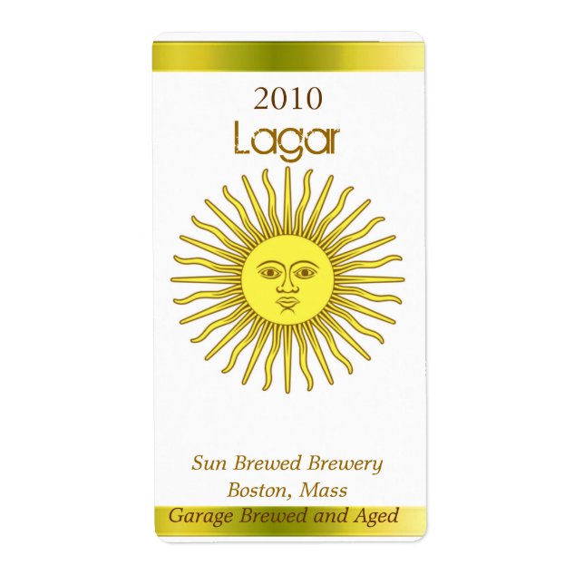 Beer-etiketter för sol fraktsedel (Framsidan)