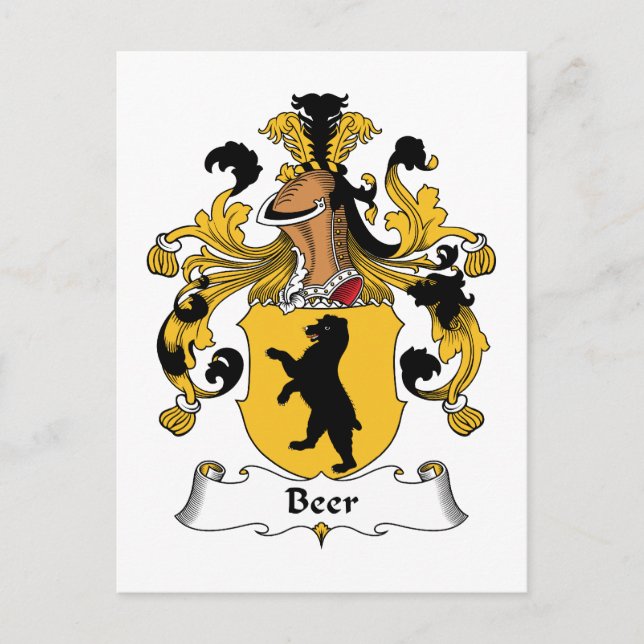Beer Family Crest Vykort (Framsida)