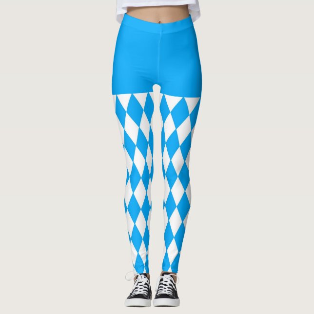 Beer Festival Bavarian Flagga Oktoberfest Mönster Leggings (Framsida)