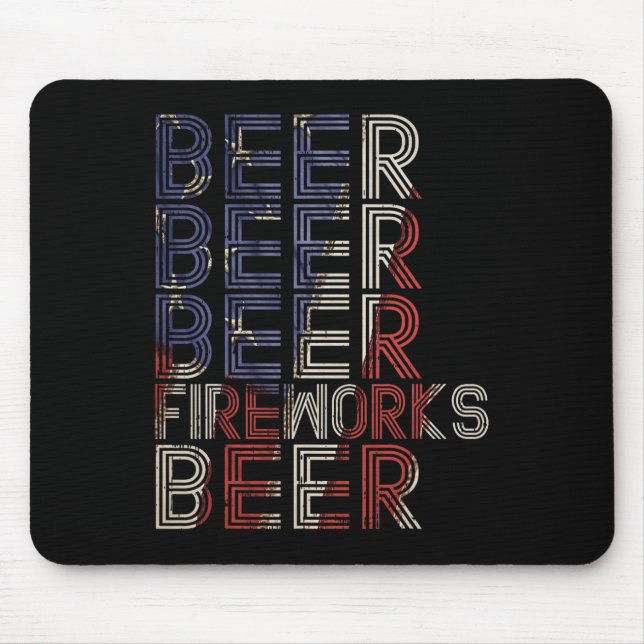 Beer Fireworks Retro 4:e juli Party Parad Drin Musmatta (Framsidan)