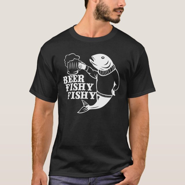 Beer Fishy Fishy Älskare Fisherman Gift T Shirt (Framsida)