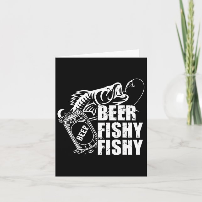 Beer Fishy Funny Fishing Drinking Birthday G Kort (Framsida)