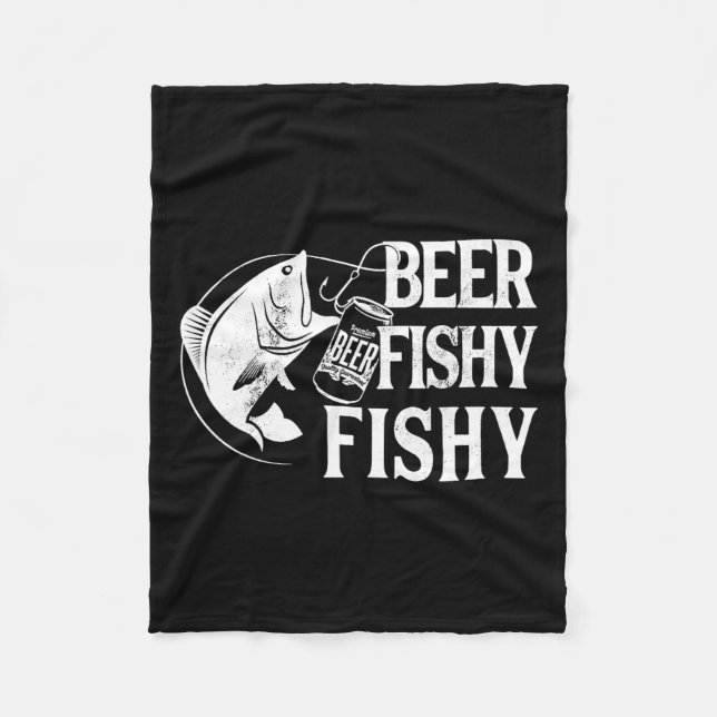 Beer Fishy Funny Fishing Fleecefilt (Framsidan)