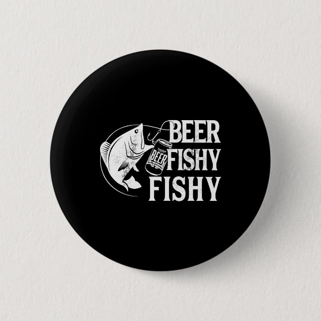 Beer Fishy Funny Fishing Knapp (Framsida)