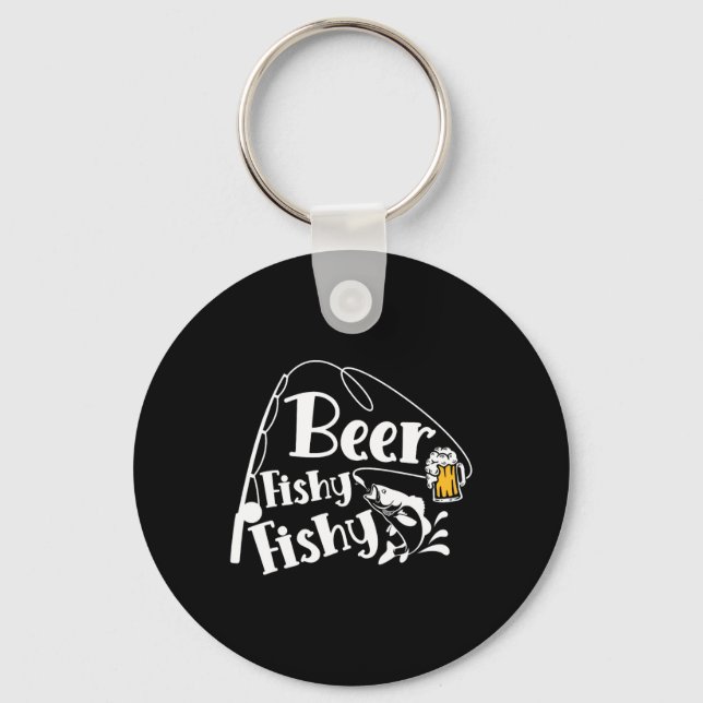 Beer Fishy Funny Fishy Alcohol Älskare Quote Nyckelring (Framsida)