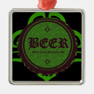 Beer Flaska Cap Julgransprydnad Metall