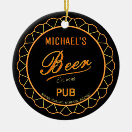 Beer Flaska Cap Pub Julgransprydnad Keramik