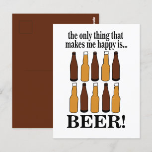 Beer Flaska Funny Beer Vykort
