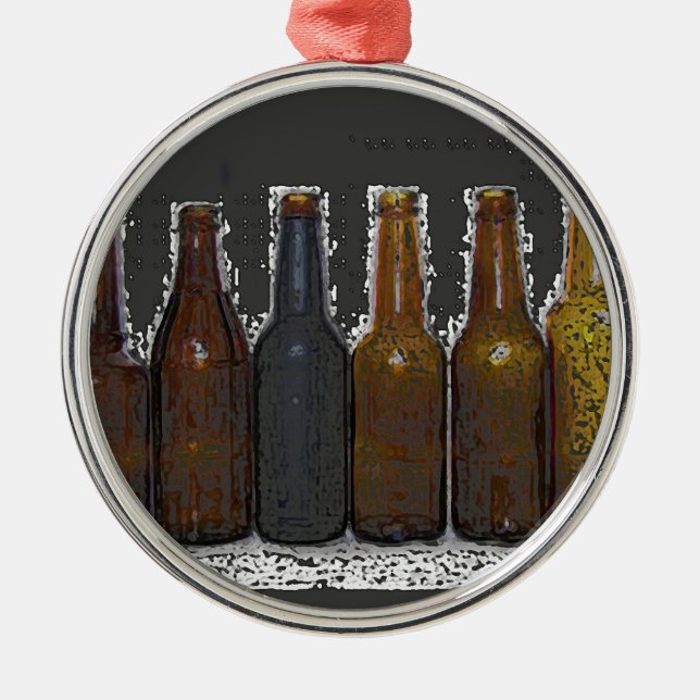 Beer Flaskor Julgransprydnad Metall (Framsidan)