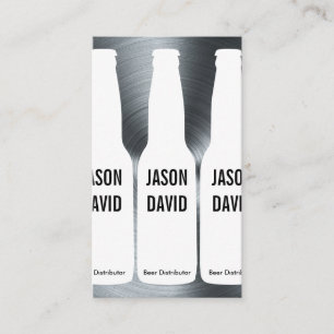Beer Flaskor   Metallisk bakgrund Visitkort