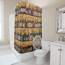 Beer Flaskor Shower Curtain