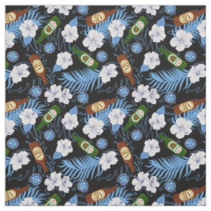 Beer Flaskor Tropical Flowers Black Hawaiian Shirt Tyg