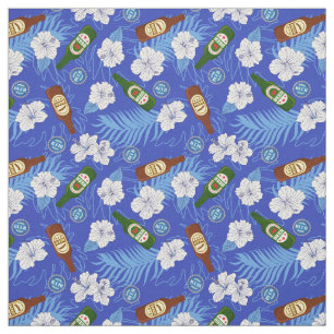 Beer Flaskor Tropical Flowers Blue Hawaiian Shirt Tyg