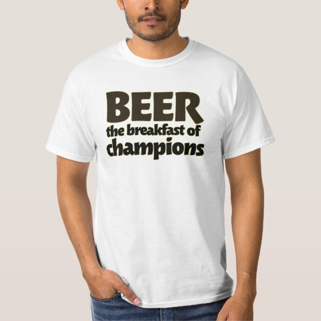 BEER frukost av champions Tee Shirt (Framsida)