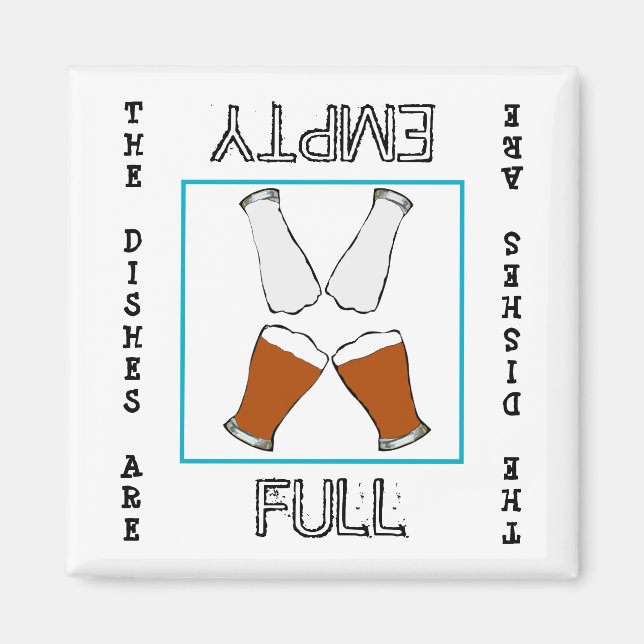 Beer fullt tom Dishwasher Magnet (Framsidan)