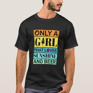 Beer Girl that Kärlek Sunshine and Beer Retro T Shirt