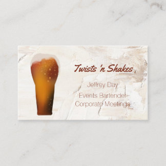 Beer Glass Bartender, Mixologist Business Card Visitkort