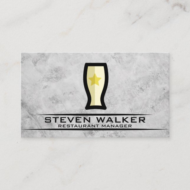Beer Glass | Marble Background Tidsbeställning Kort (Framsida)