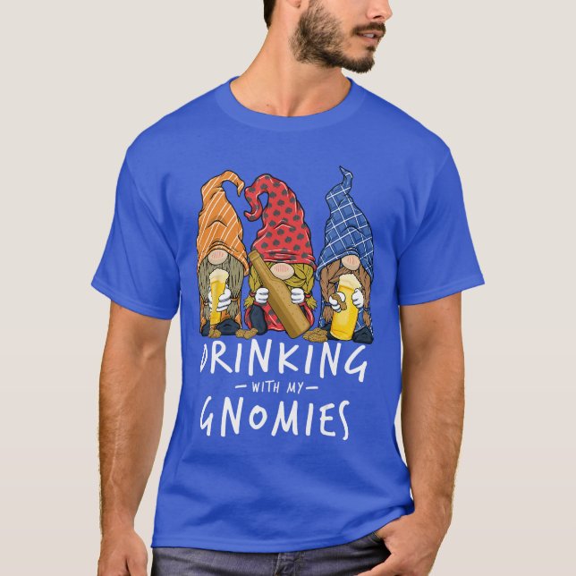 Beer Gnomes Drinking with My Gnomies Beer Drinking T Shirt (Framsida)