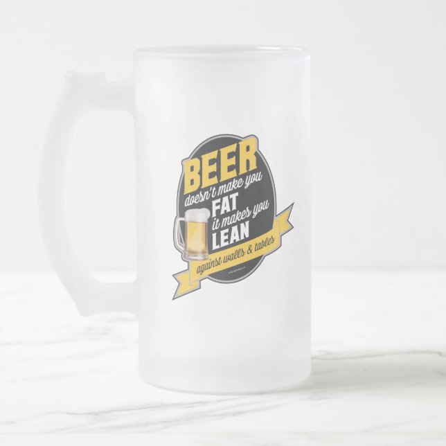 Beer gör dig lean frostat ölglas (Vänster)