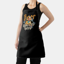 Beer gör mig Lycklig Bargirl Bartending Apron