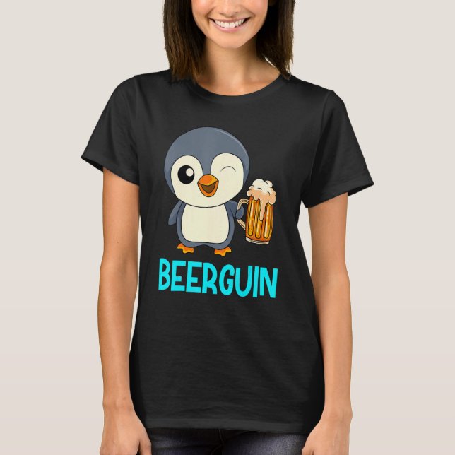 Beer Guin Beer Penguin Manar Beer Far S Day Party T Shirt (Framsida)