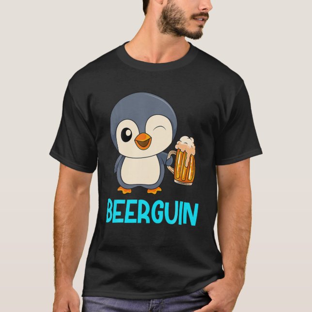Beer Guin Beer Penguin Manar Beer Fars dag Party T Shirt (Framsida)