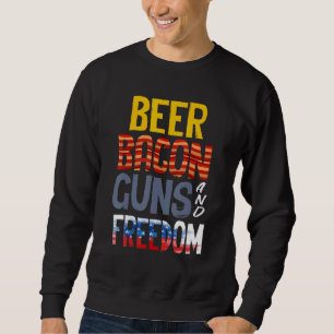 Beer Guns Bacon Freedom Beer och Bacon Guns Beer Lång Ärmad Tröja