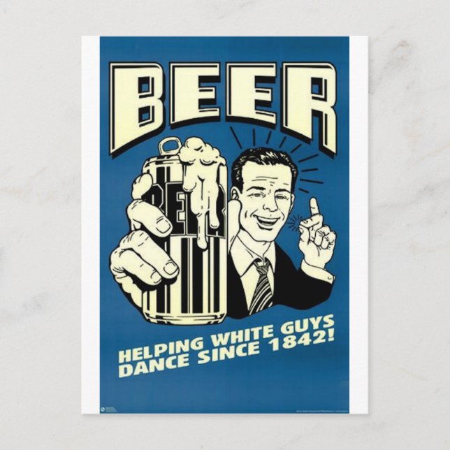 Beer hjälper vita killar att dansa vykort (Framsida)