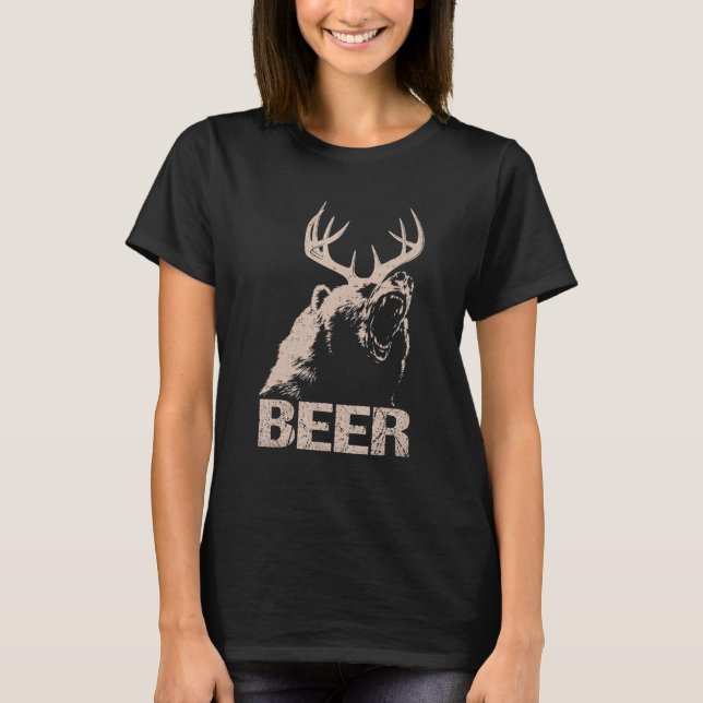 Beer Hjort Bear Essential Hunter Kärlek Funny Mana T Shirt (Framsida)