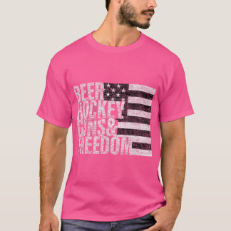 Beer Hockey Guns Freedom T Shirt