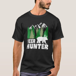 Beer Hunter Funny Bear Hjort Beer Pun T Shirt