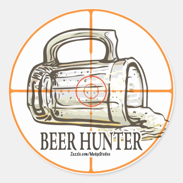 Beer Hunter Runt Klistermärke (Framsida)