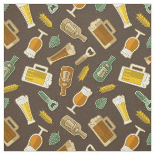 Beer Icons Mönster Fabric Tyg