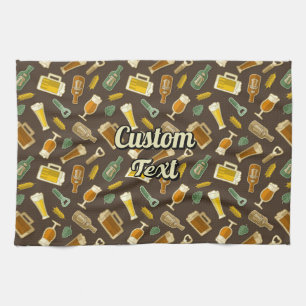 Beer Icons Mönster Kitchen Towel Kökshandduk