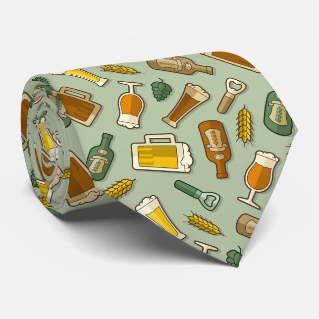 Beer Icons Mönster Neck Tie Slips (Rullad)
