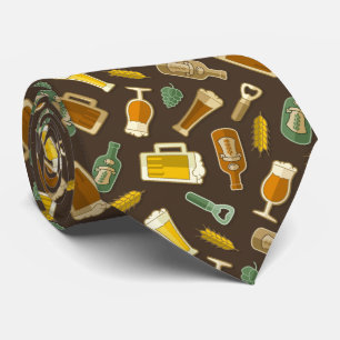 Beer Icons Mönster Neck Tie Slips
