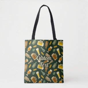 Beer Icons Mönster Tote Bag Tygkasse