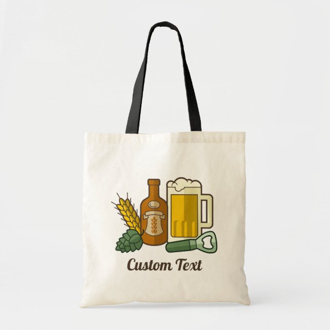 Beer Icons Tote Bag Tygkasse (Framsidan)