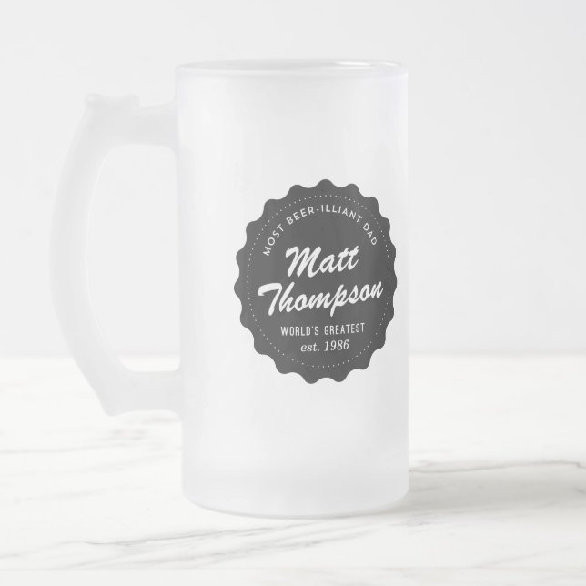 Beer-illiant Pappa Frostat Ölglas (Vänster)