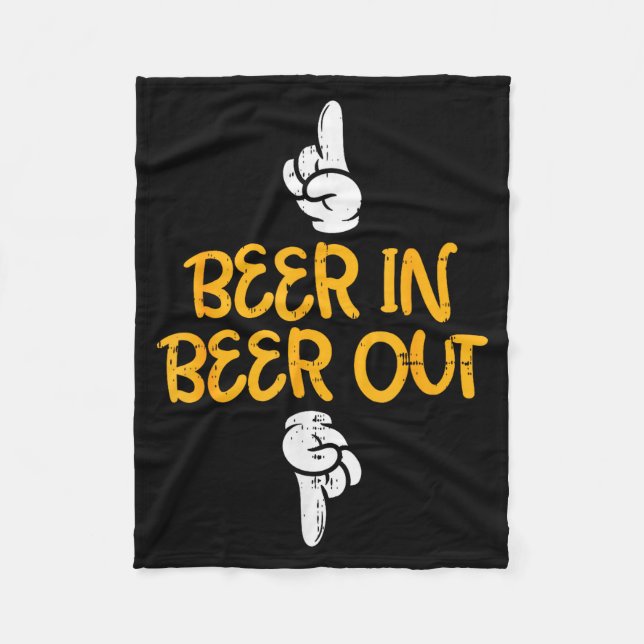 Beer In Out Funny Alcohol Drinking Team Squad Men  Fleecefilt (Framsidan)