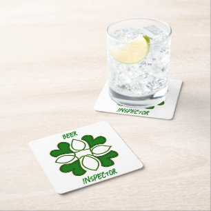 Beer Inspection St Patricks Celtic Kor och Cover Underlägg Papper Kvadrat
