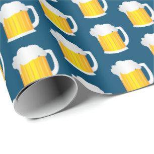 Beer Jug Mönster på Blue Presentpapper