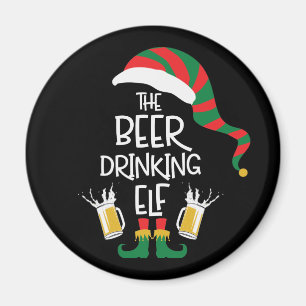 Beer jul Elf Funny Typography Helgdag Magnet