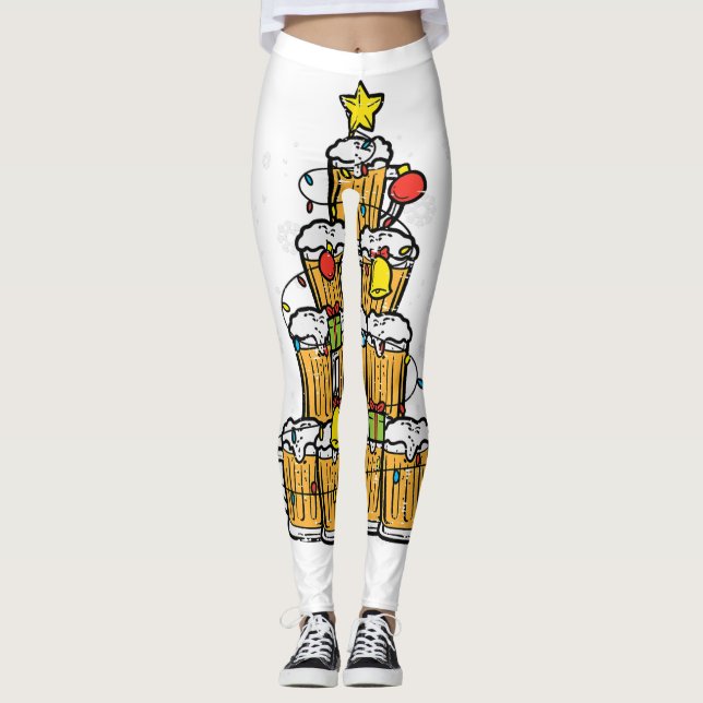 Beer Julgran Julafton Brew Pappa Manar Leggings (Framsida)