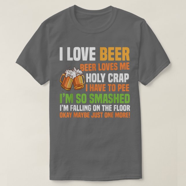 Beer Kärlek Me Heliga Crap Funny Beer Design  T Shirt (Design framsida)