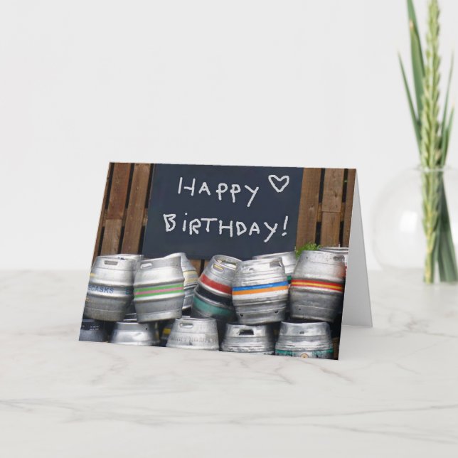 Beer Kegs Birthday-kort Kort (Framsida)