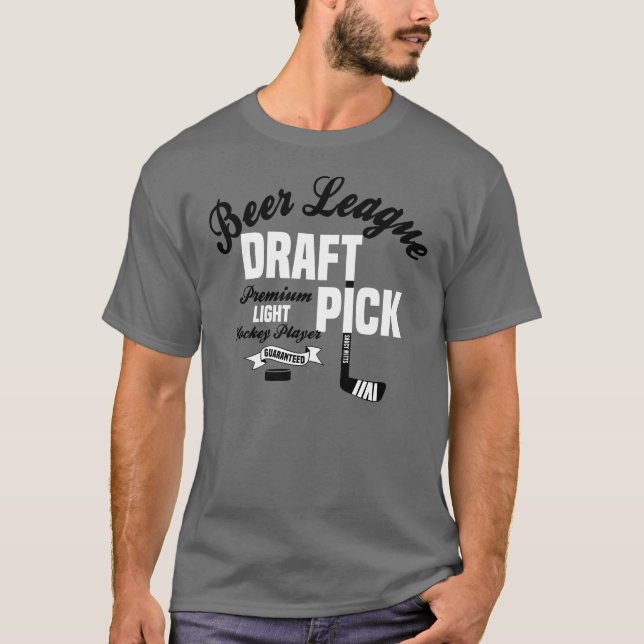 Beer League Hockey Draft Plocka Hockey Player T Shirt (Framsida)