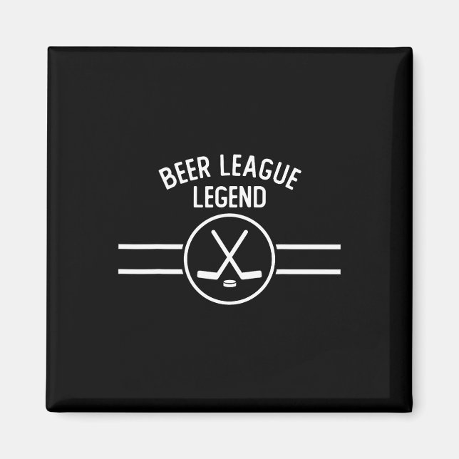 Beer League Legend Hockey Is Inline Roligt Sport  Magnet (Framsidan)