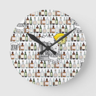 Beer Lemon Clock Rund Klocka